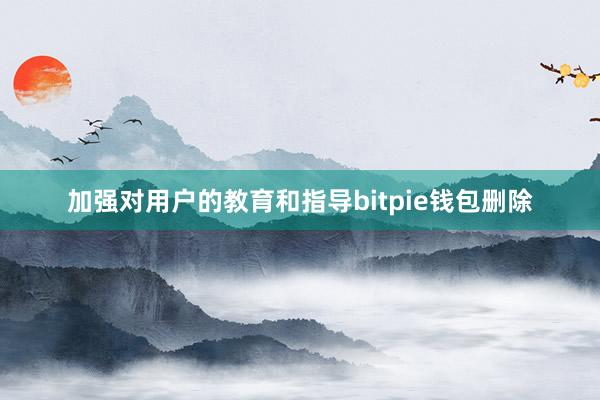 加强对用户的教育和指导bitpie钱包删除