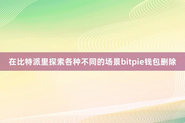 在比特派里探索各种不同的场景bitpie钱包删除