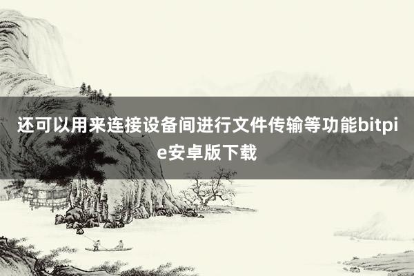 还可以用来连接设备间进行文件传输等功能bitpie安卓版下载