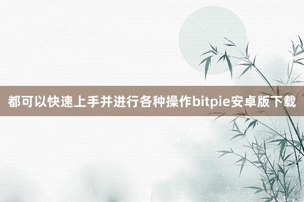 都可以快速上手并进行各种操作bitpie安卓版下载