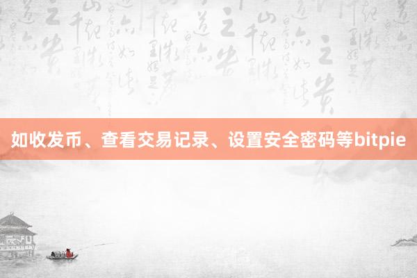 如收发币、查看交易记录、设置安全密码等bitpie