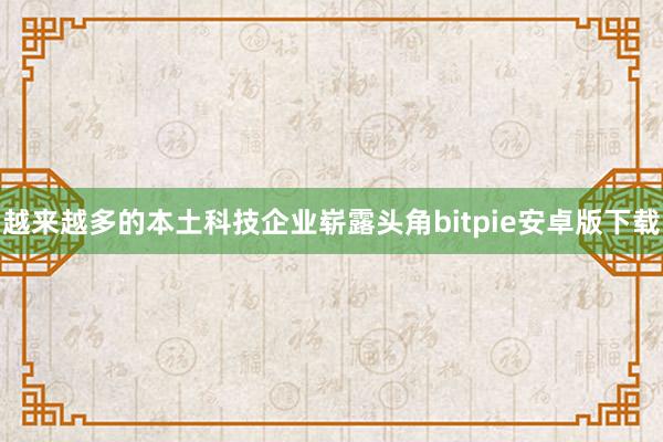 越来越多的本土科技企业崭露头角bitpie安卓版下载