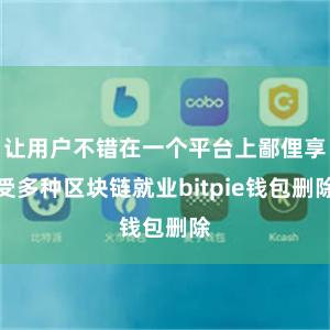 让用户不错在一个平台上鄙俚享受多种区块链就业bitpie钱包删除