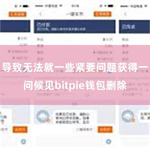 导致无法就一些紧要问题获得一问候见bitpie钱包删除